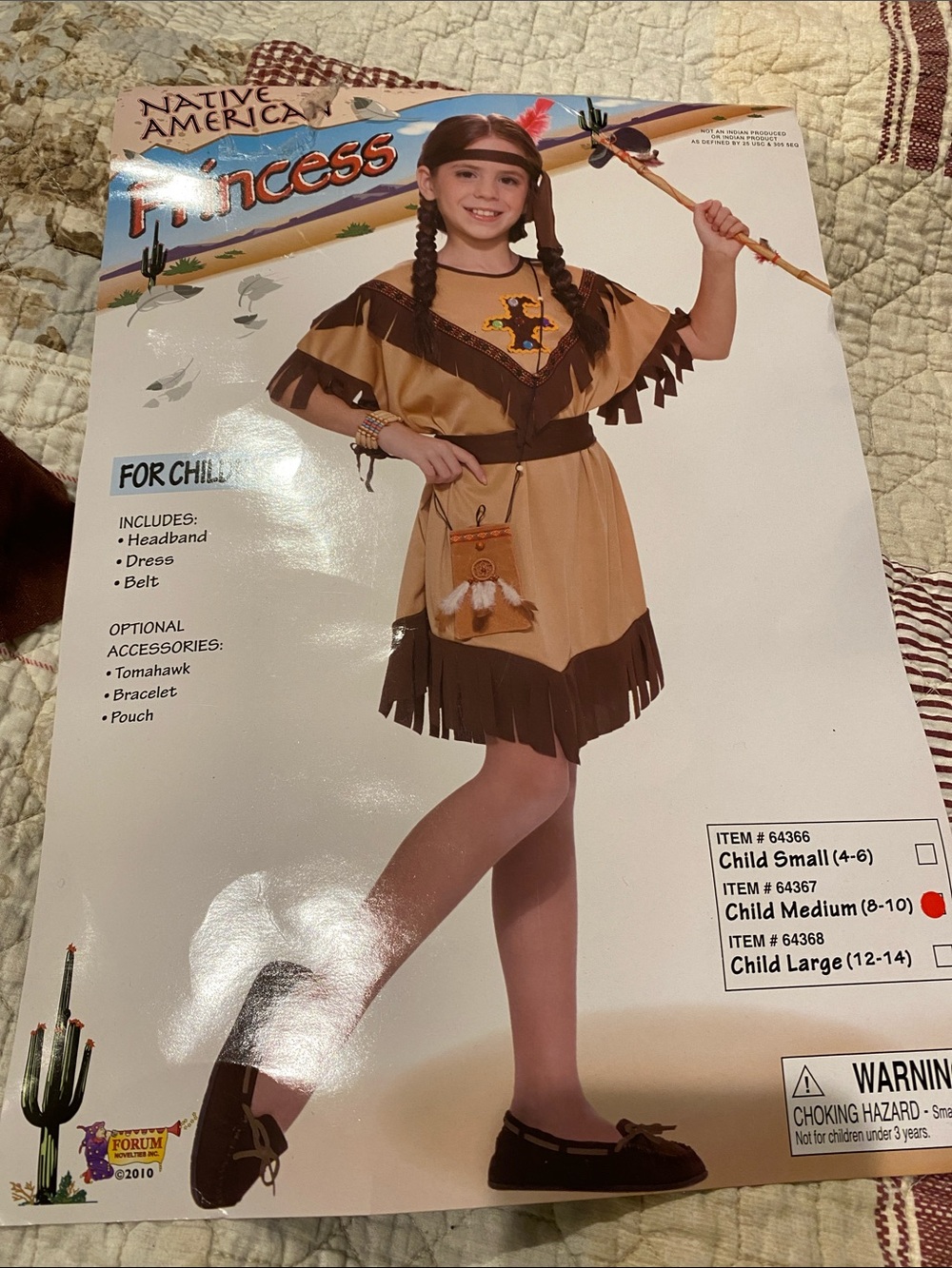 Kids Tan & Brown Fringe Princess Costume - Unbranded